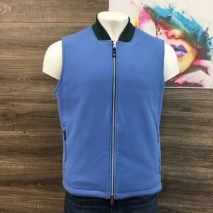 Peter Millar Thermal‎ Block Reversible Vest Mens Blue Fleece Quilted Full Zip L